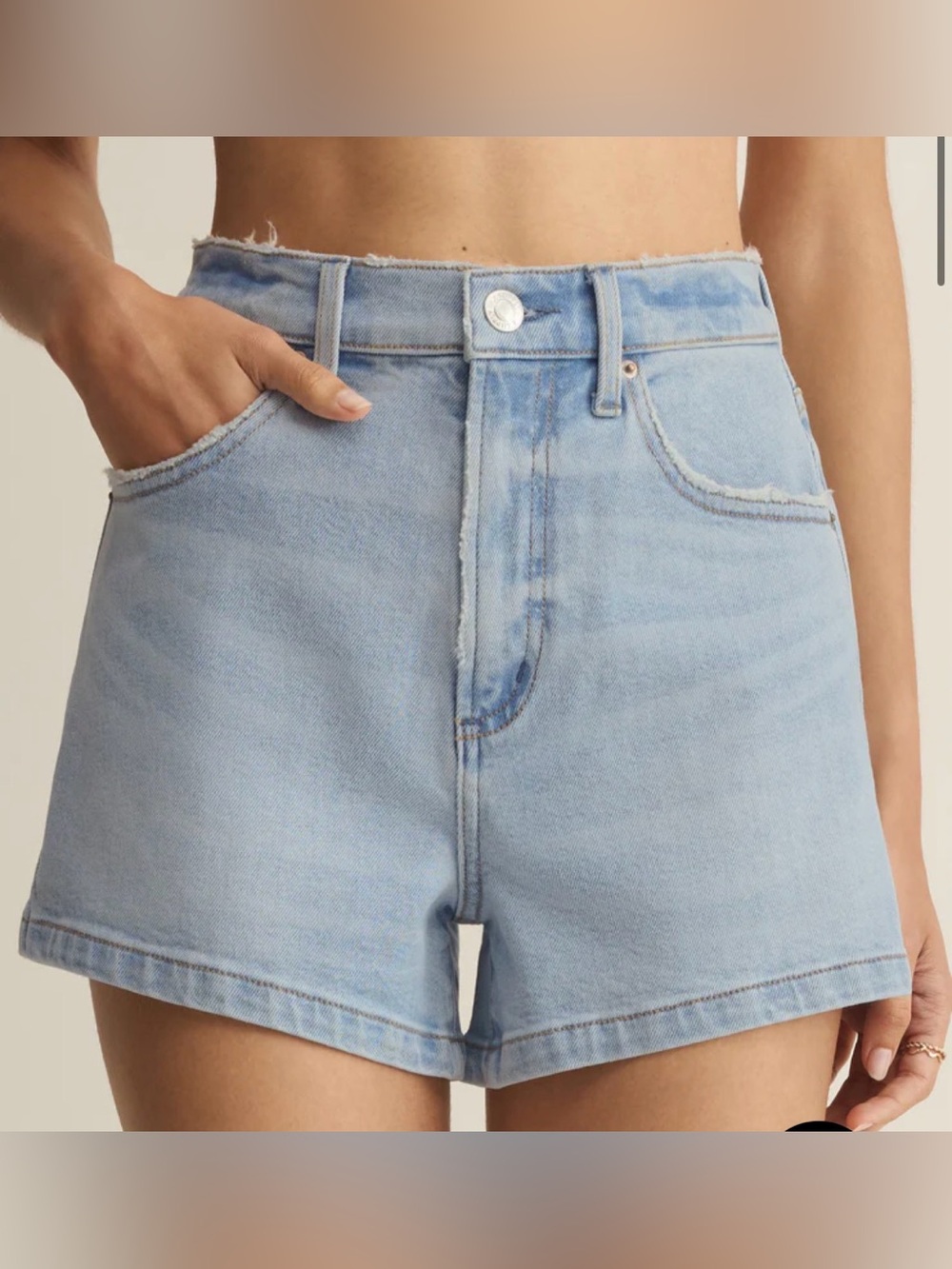 Z Supply Light Blue High-Rise Denim Camilia Shorts size 26